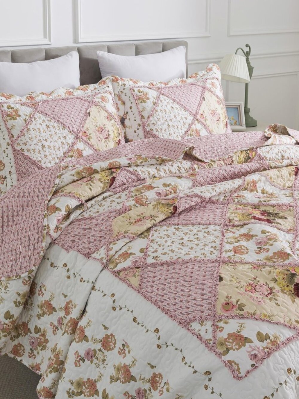 Quilt Set King Size - Fluffy Bedspreads 106x96, Microfiber Quilts 3-Piece